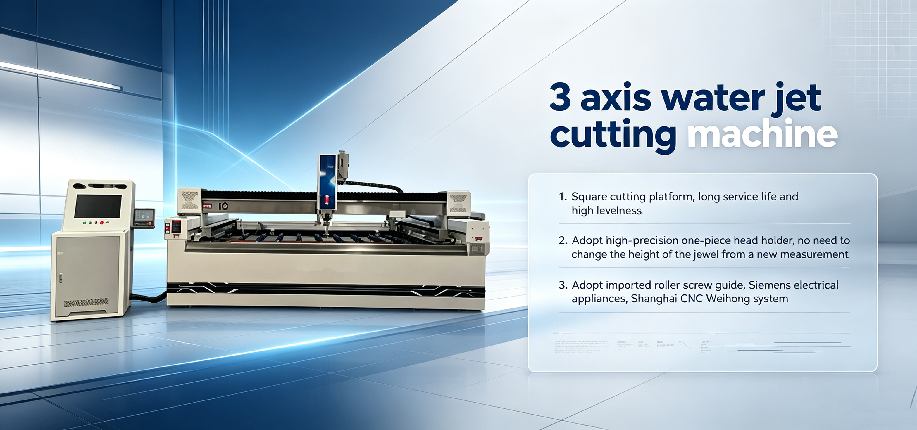3 axis water jet cutting machine