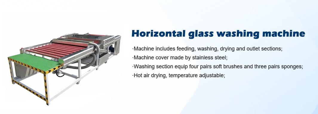 Horizontal glass washing machine