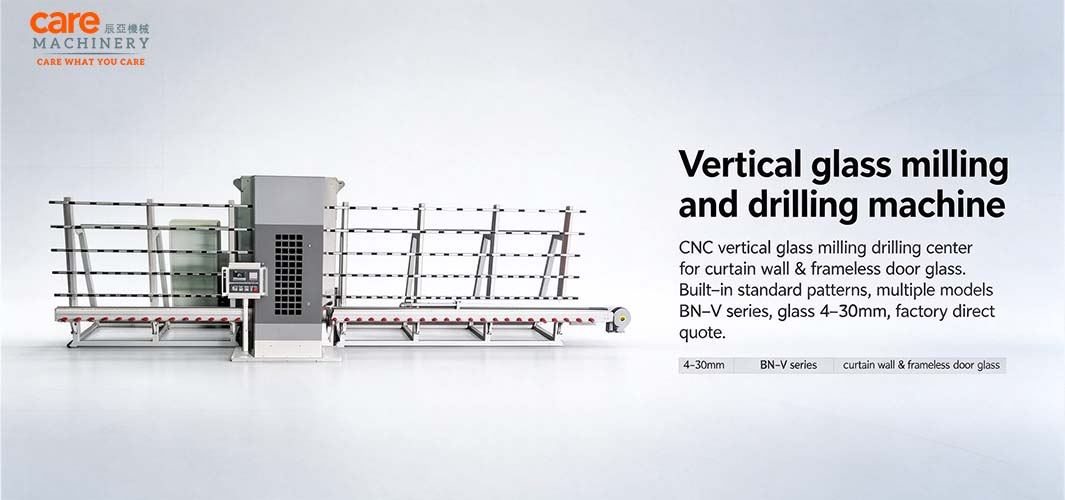 Vertical glass milling and drilling machine